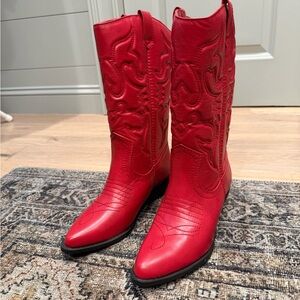 Soda Red Heeled Cowboy Boots